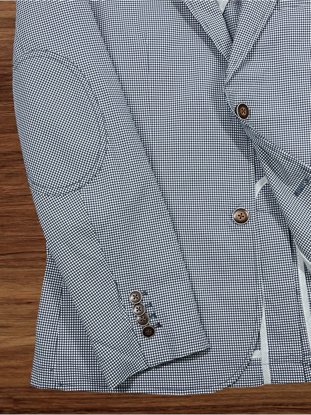 Nifty Genius Men’s Lightweight Navy Blue Micro-check Jacket. Size Small - Picture 7 of 15
